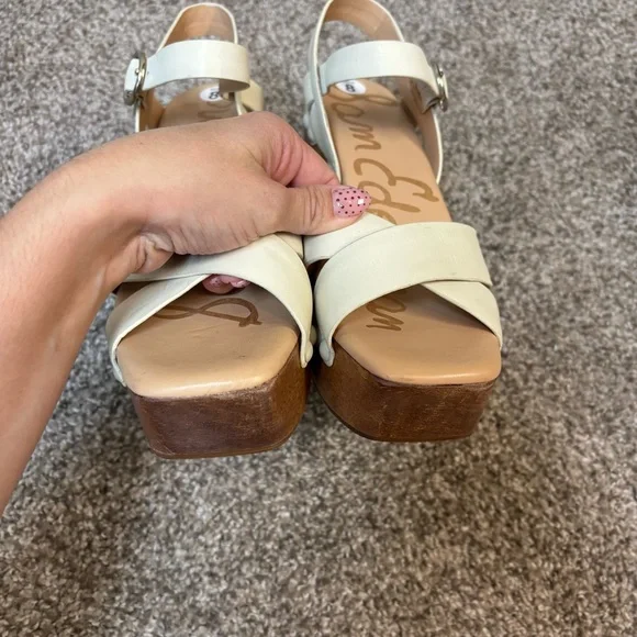 Sam Edelman Josefine Leather Clog Sandal Ivory size 8 - Picture 8 of 10